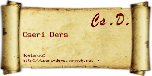 Cseri Ders névjegykártya